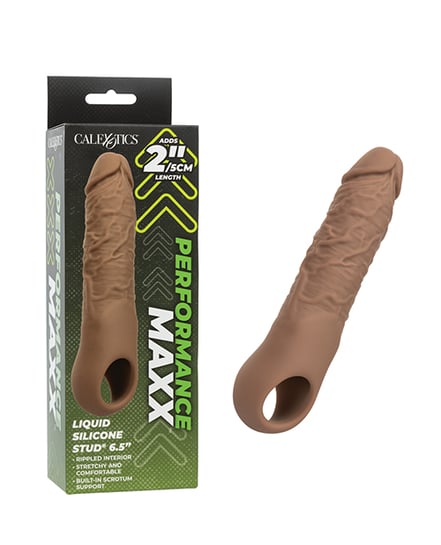 Performance Maxx Liquid Silicone Stud Penis Extension – Brown by Performance Maxx product image