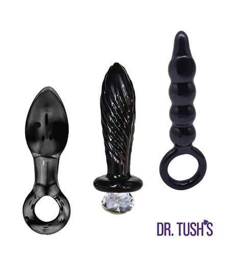 Dr. Tush's Dark Crystal Pleasures Collection Anal Plug Set - Glass