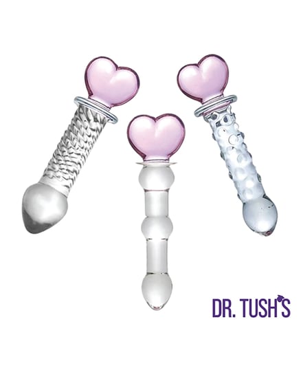 Dr. Tush’s Hearts of Pleasure Collection Anal Plug Set – Glass by Dr. Tush's product image