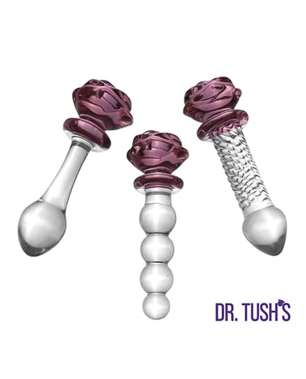 Dr. Tush’s Sacred Glass Rose Collection Anal Plug Set – Glass by Dr. Tush's product image