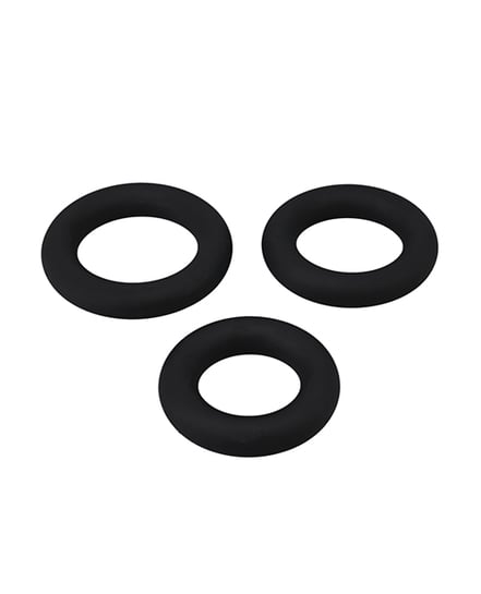 TitanMen Cushioned C-Ring 3 pc Silicone Set - Black