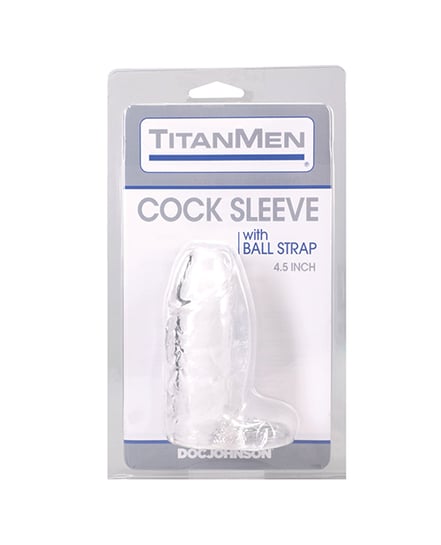 TitanMen 4.5″ Cock Sleeve w/Ball Strap – Clear by Titanmen product image