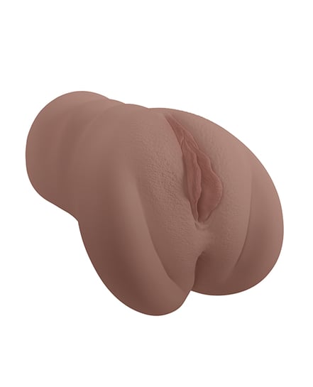 Shots Xkin Superhero Goldess Dual Channel Masturbator w/Rechargeable Bullet - Brown