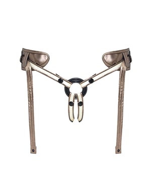 Strap On Me Leatherette Desirous Harness - O/S Metallic Bronze