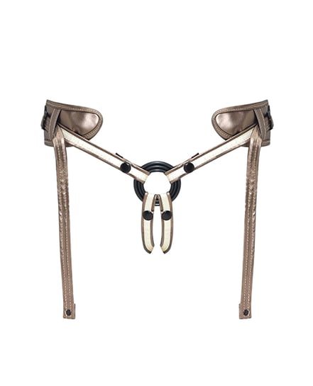 Strap On Me Leatherette Desirous Harness – O/S Metallic Bronze by Strap-On-Me product image