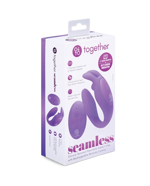 Together Seamless Wearable Rabbit Vibrator w/Remote Control – Purple by Together product image
