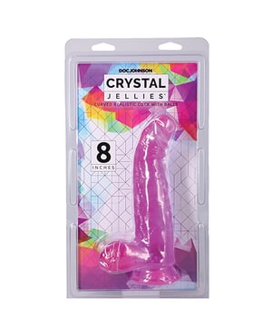 Crystal Jellies 8″ Curved Realistic Cock w/Balls – Purple by Crystal Jellies product image