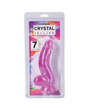 Crystal Jellies 7″ Curved Realistic Cock w/Balls – Purple by Crystal Jellies product image
