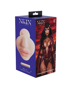 Shots Xkin Superhero Crinsom Hex Masturbator w/Rechargeable Bullet – Tan by Shots product image