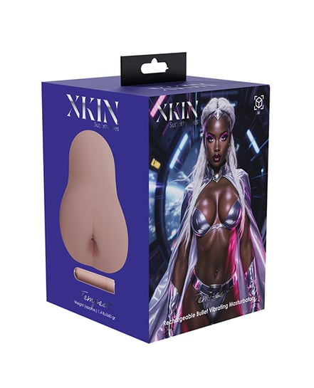 Shots Xkin Superhero Tempest Masturbator w/Rechargeable Bullet – Brown by Shots product image