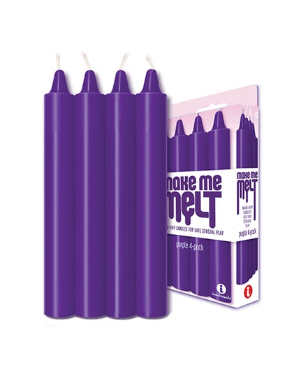 The 9'S Make Me Melt Sensual Warm-Drip Candles - Purple Pack of 4