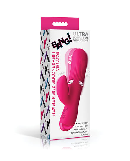 Bang! BG Ribbed Silicone Rabbit – Pink by Bang! product image