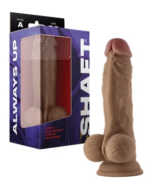 Shaft Model A Flexskin Liquid Silicone 7.5″ Dong w/Balls – Pine – Tan by Shaft product image