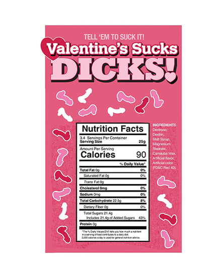 Valentine's Sucks Dicks Candy - Display of 100 pk