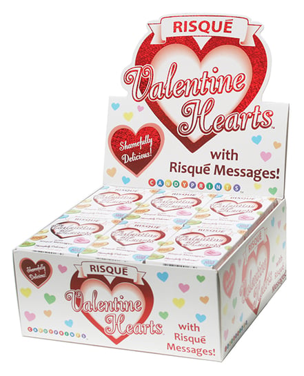 Risque Valentines Heart Candy – 1.6 oz Boxes Display of 24 by Candy Prints product image