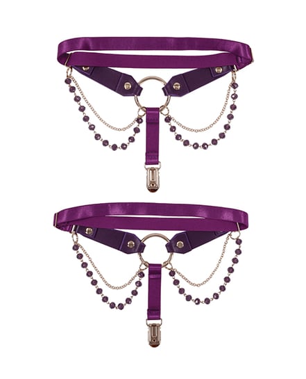 Sex & Mischief Amethyst Crystal Garters