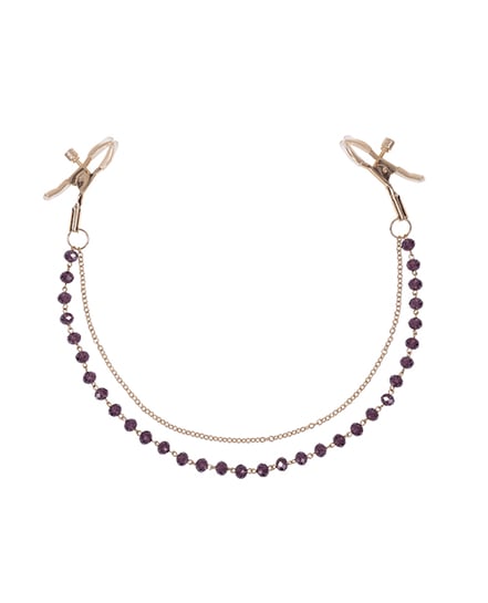 Sex & Mischief Amethyst Crystal Nipple Jewelry