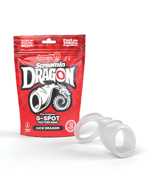 Screamin’ Dragon Luck Dragon G-Spot Texture Ring – Clear by Screaming O product image