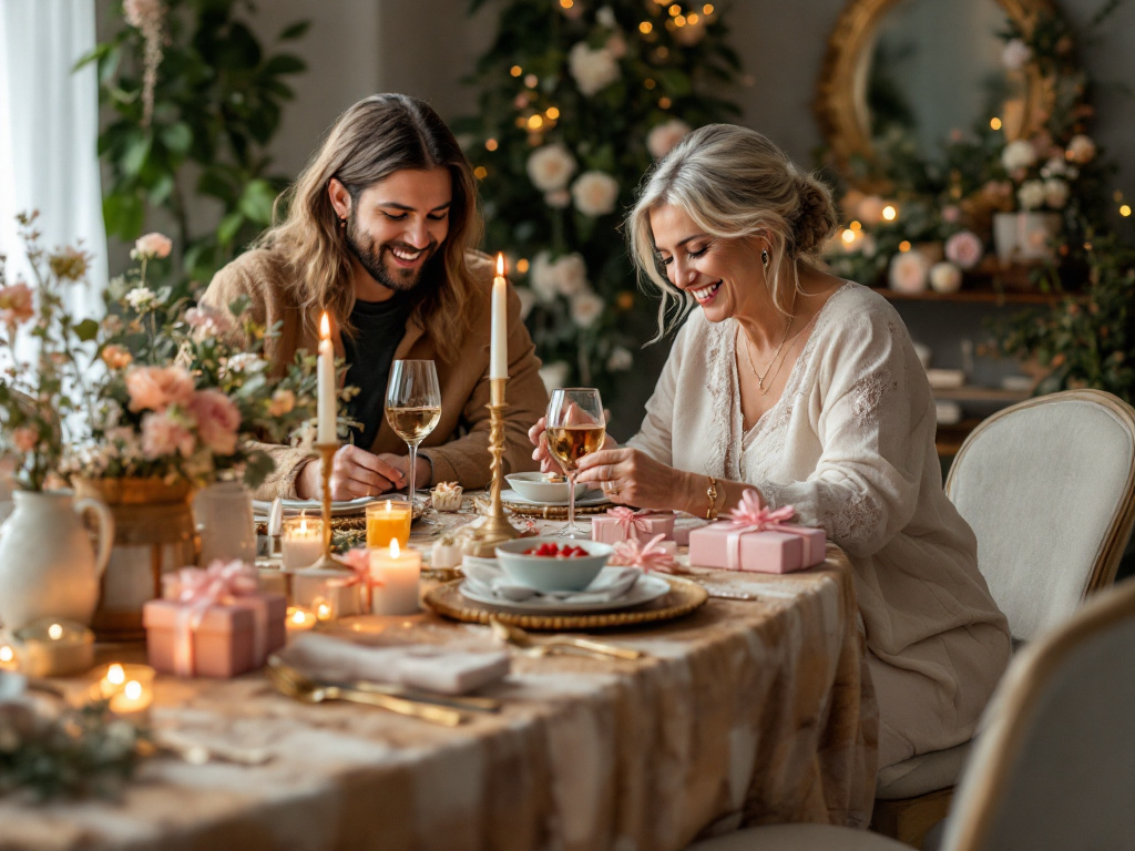 Imagen que muestra un regalo original para el día de la madre en 2025, con joyas, detalles personalizados y un ambiente cálido.