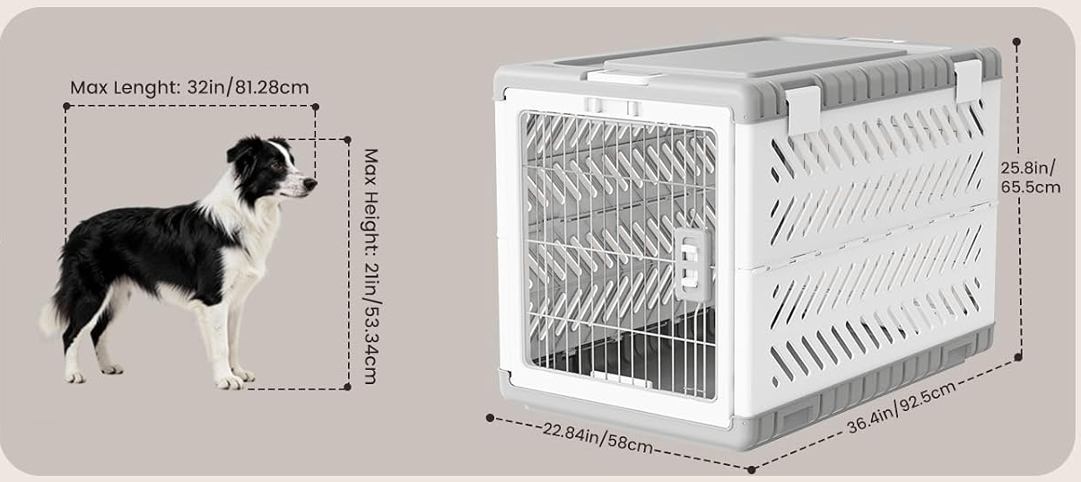Collapsible dog crate with a cozy, den-style design