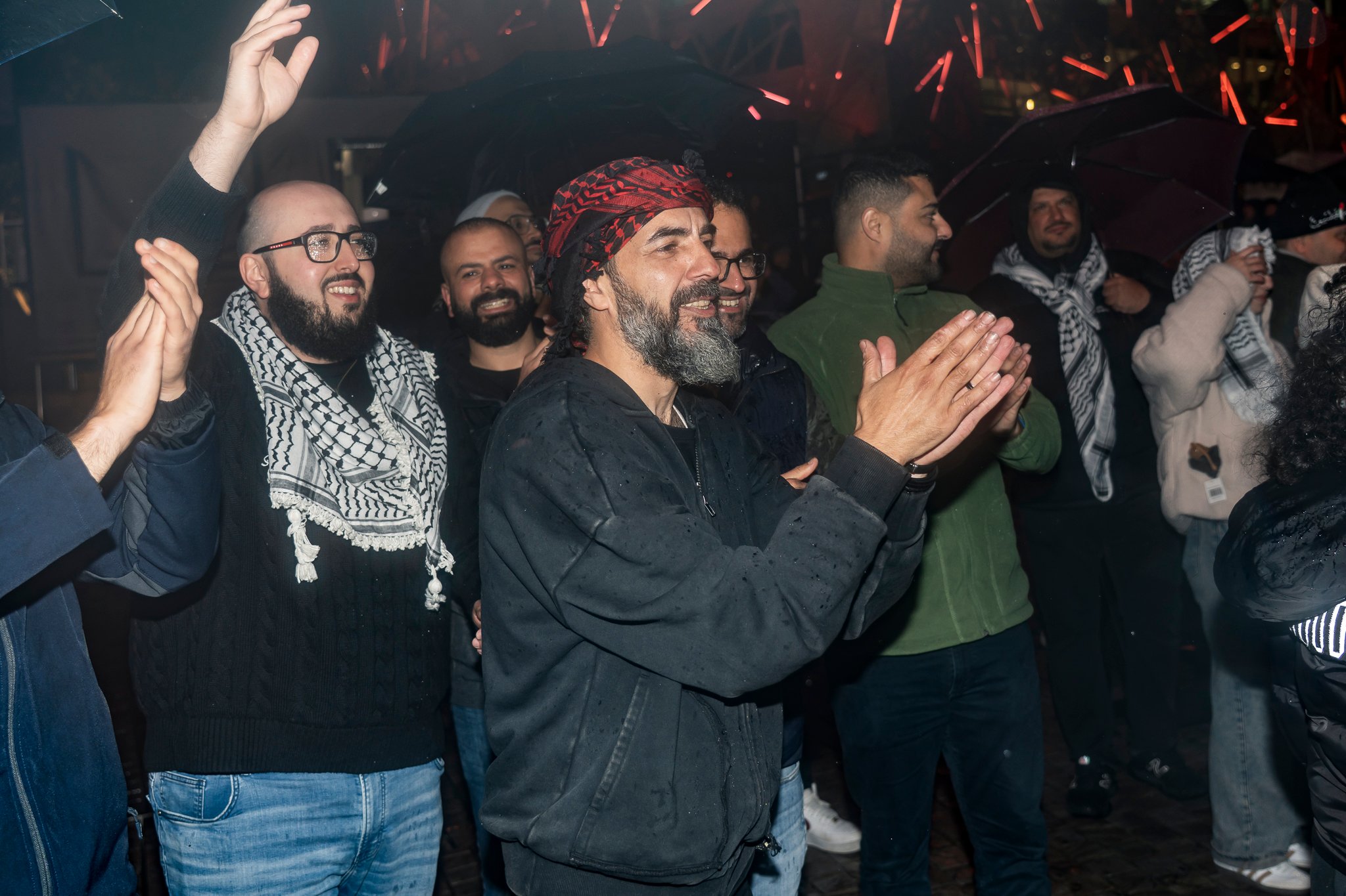 Crowds enjoying the performances at Palestine National Day 2025.