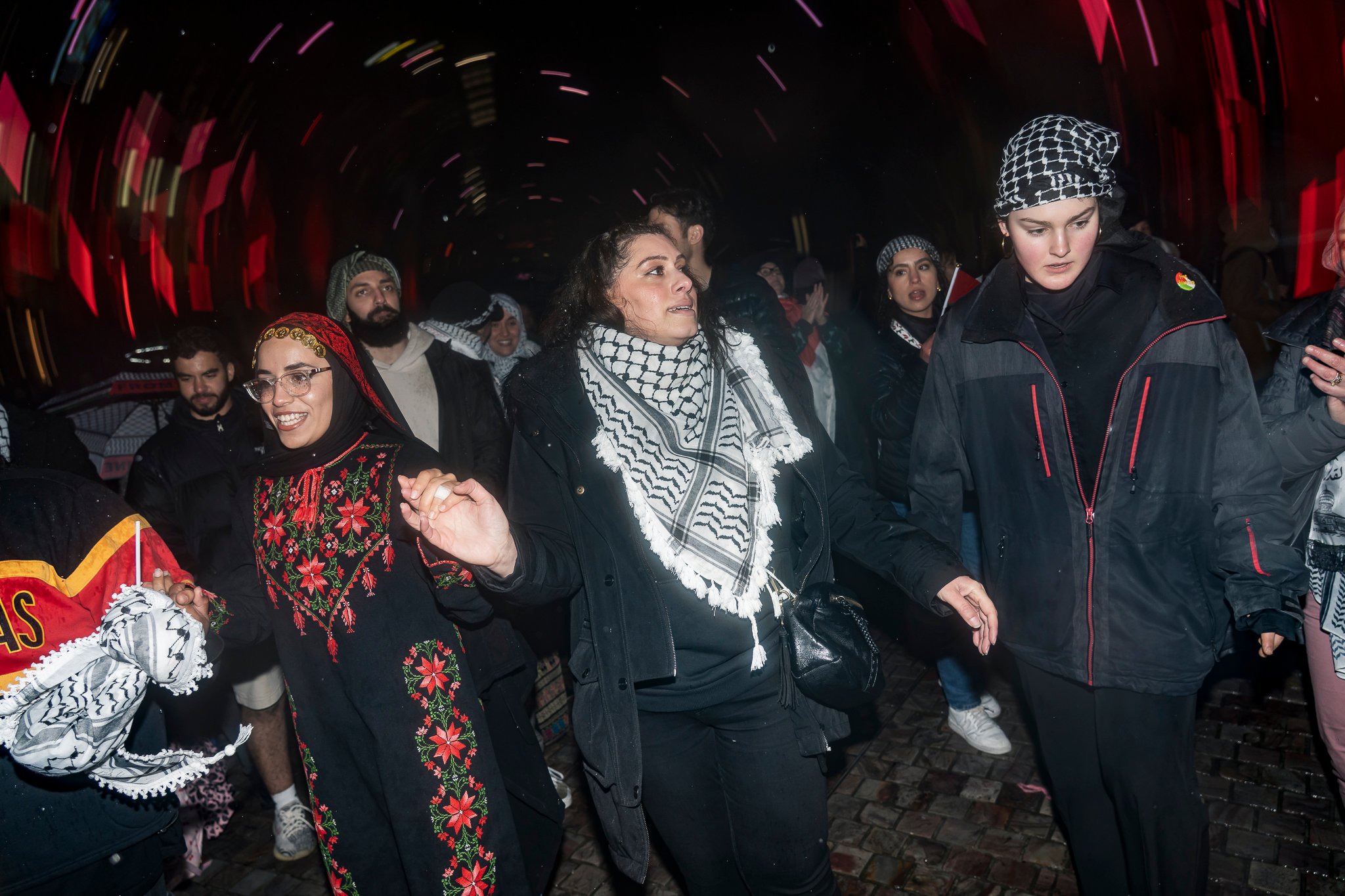 DJ Matab closes the event off as the crowd engages in dabke, both on the stage and in the audience.