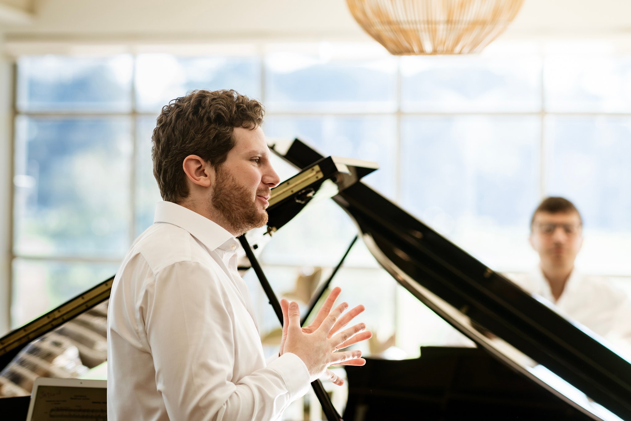 Jayson Gillham and Iyad Sughayer perform for Palestinian families