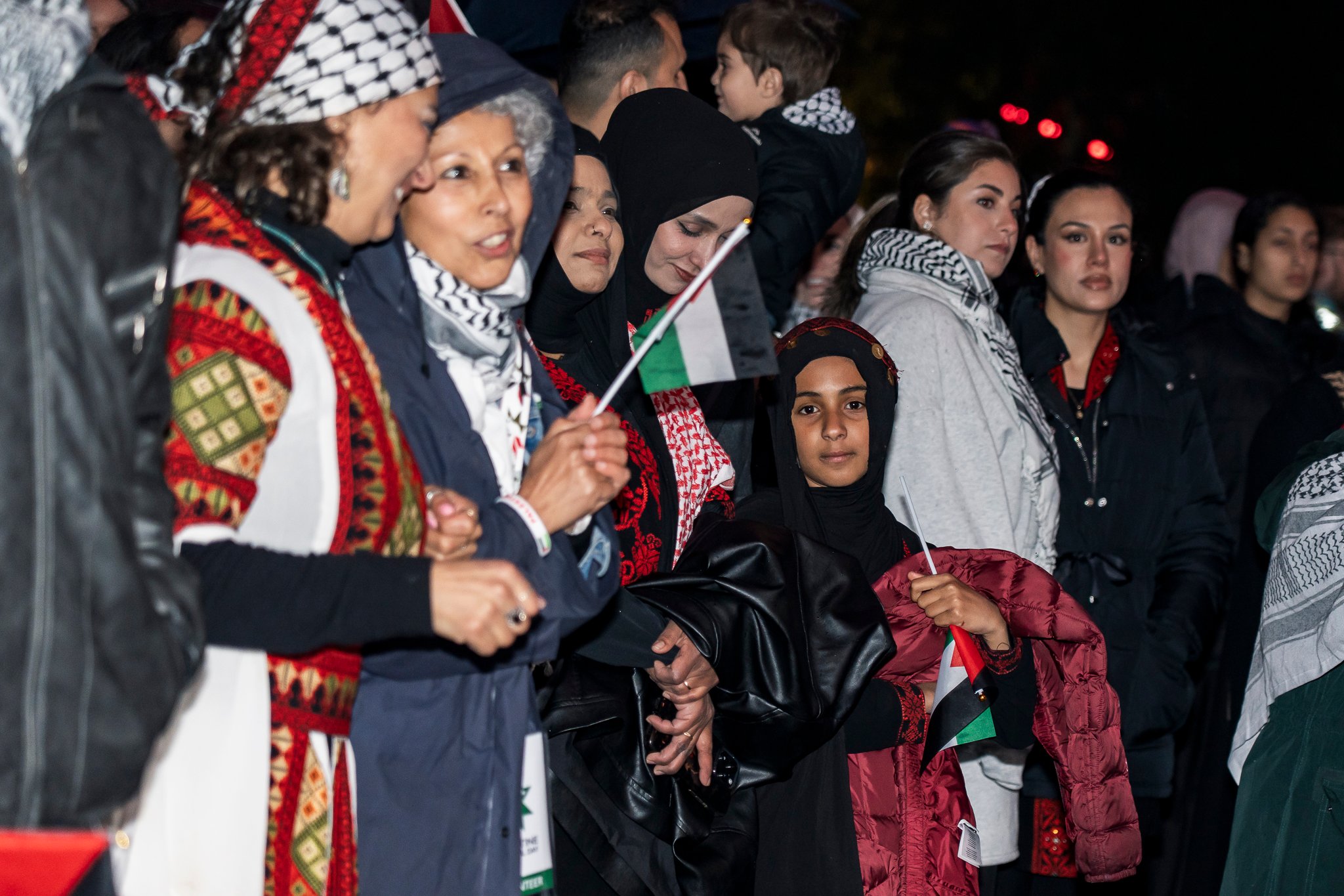 Crowds enjoying the performances at Palestine National Day 2025.