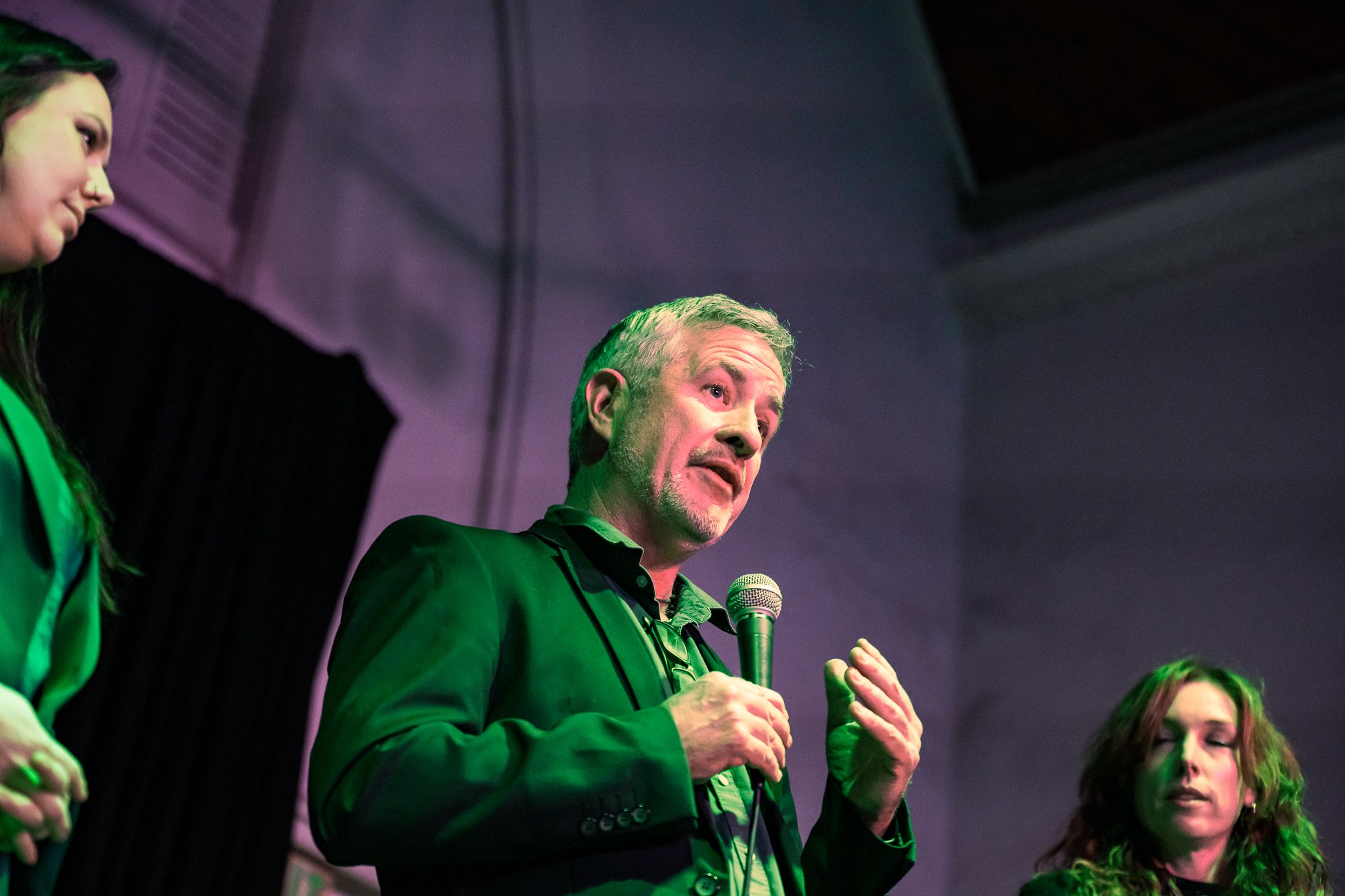 Greens candidate for Ripon, Tim Drylie, addresses attendees at the Ballarat Greens campaign launch.