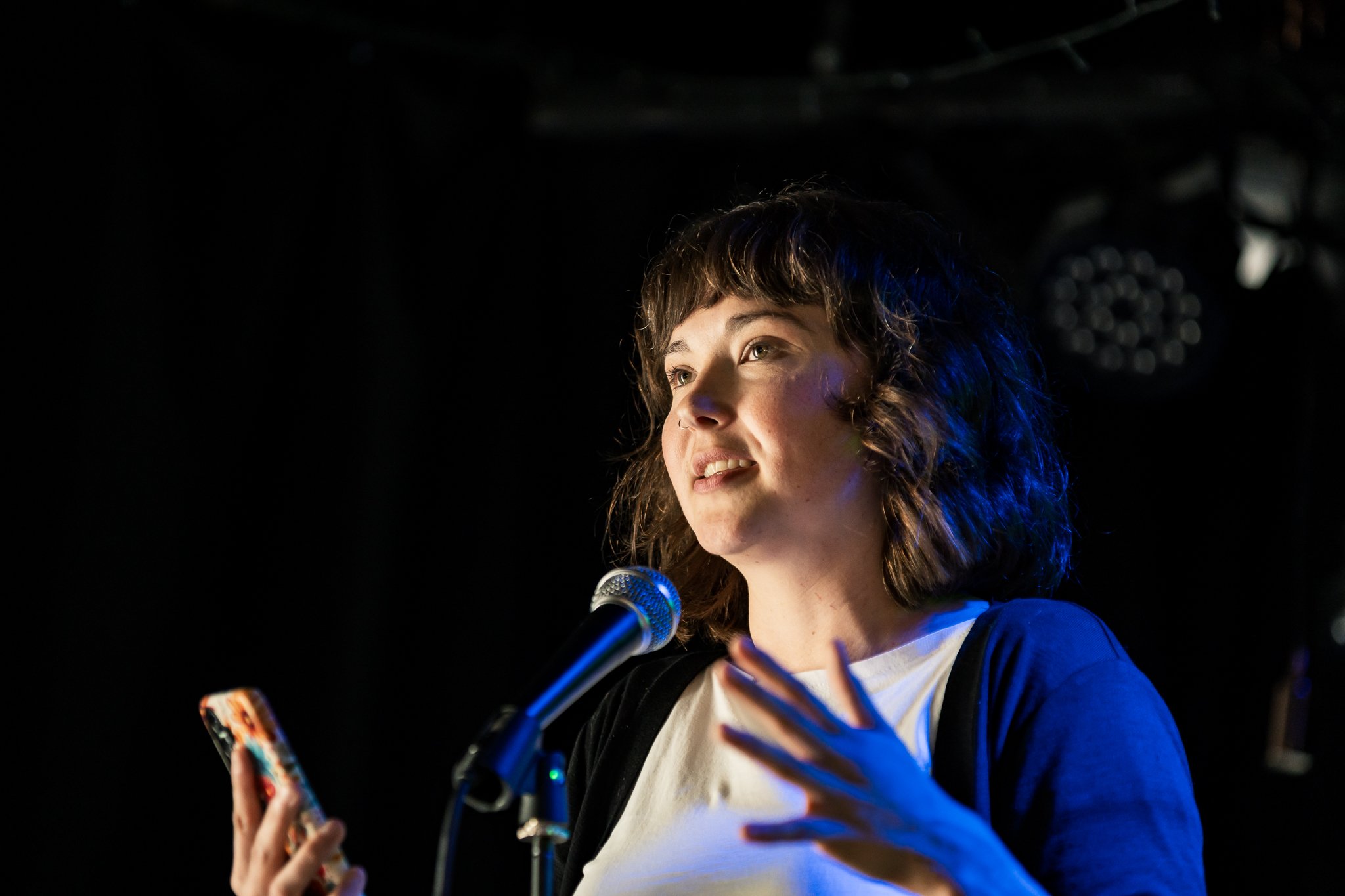 Greens Geelong candidate Emilie Flynn speaking at the Geelong and Western Vic Greens campaign launch.