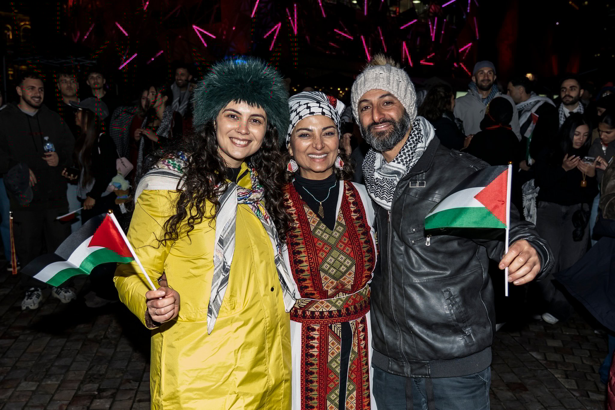 Crowds enjoying the performances at Palestine National Day 2025.