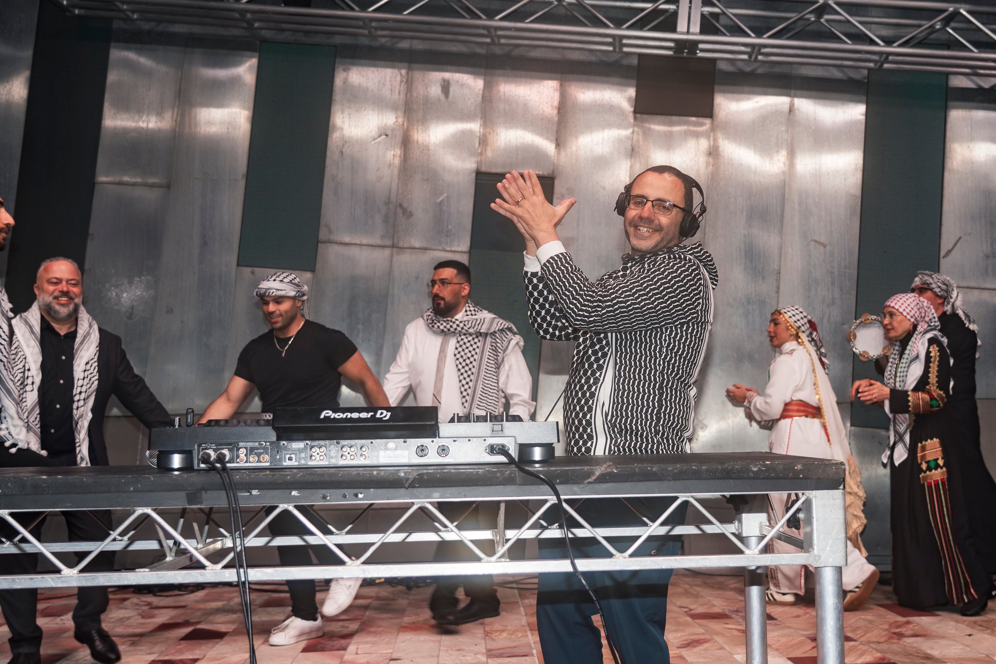 DJ Matab closes the event off as the crowd engages in dabke, both on the stage and in the audience.
