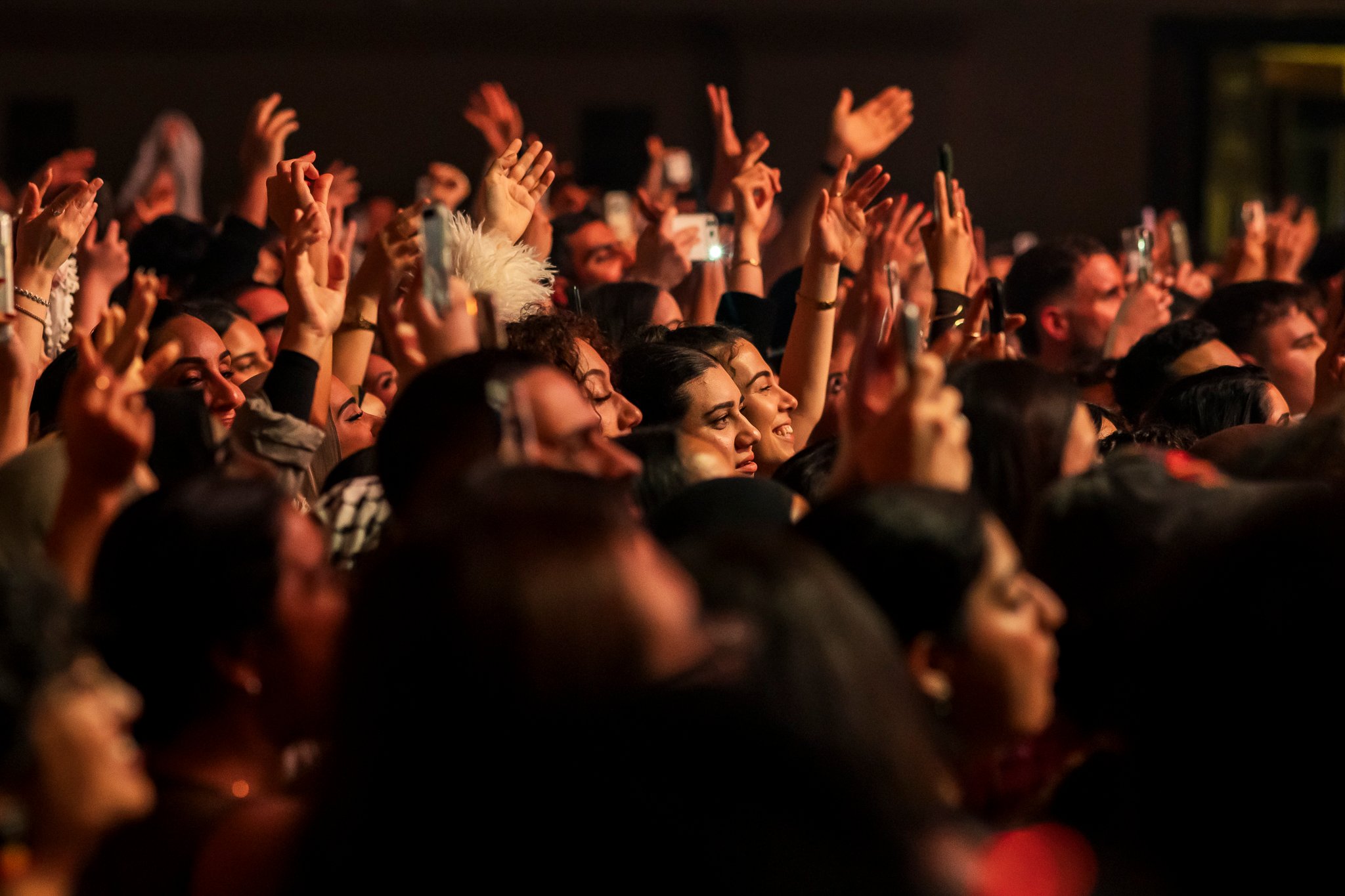 Fans in the audience of the Saint Levant show at Melbourne Town Hall.
