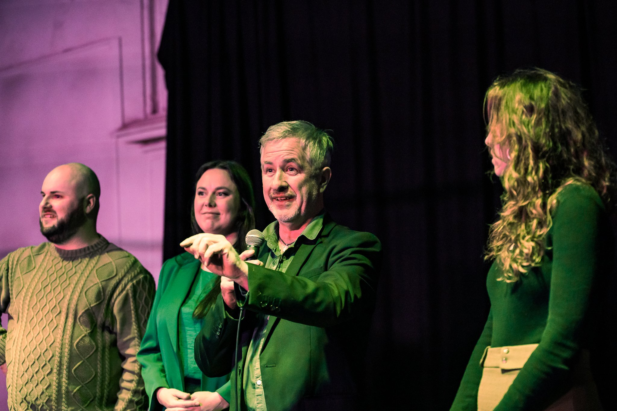 Greens candidate for Ripon, Tim Drylie, addresses attendees at the Ballarat Greens campaign launch.