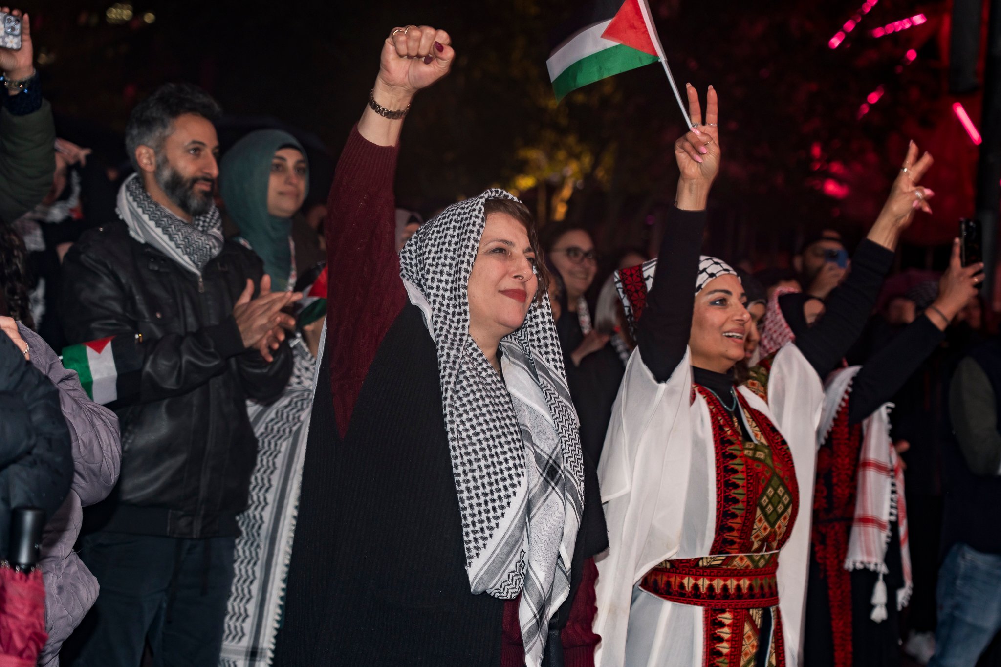 Crowds enjoying the performances at Palestine National Day 2025.