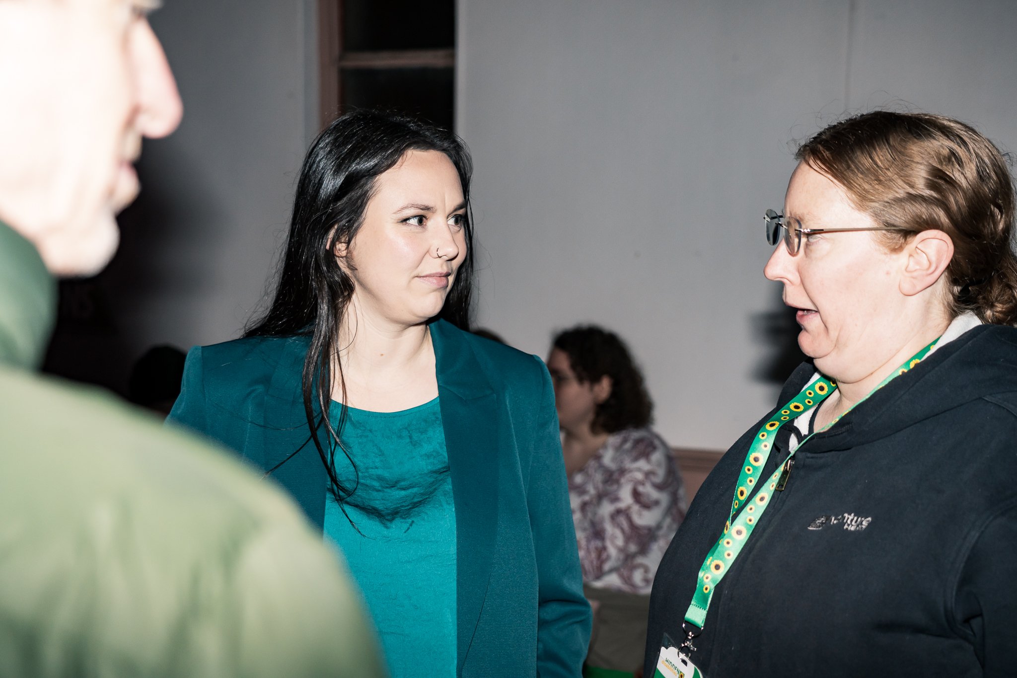 Ellen Burns talking to supporters at the Ballarat Greens state election campaign launch.