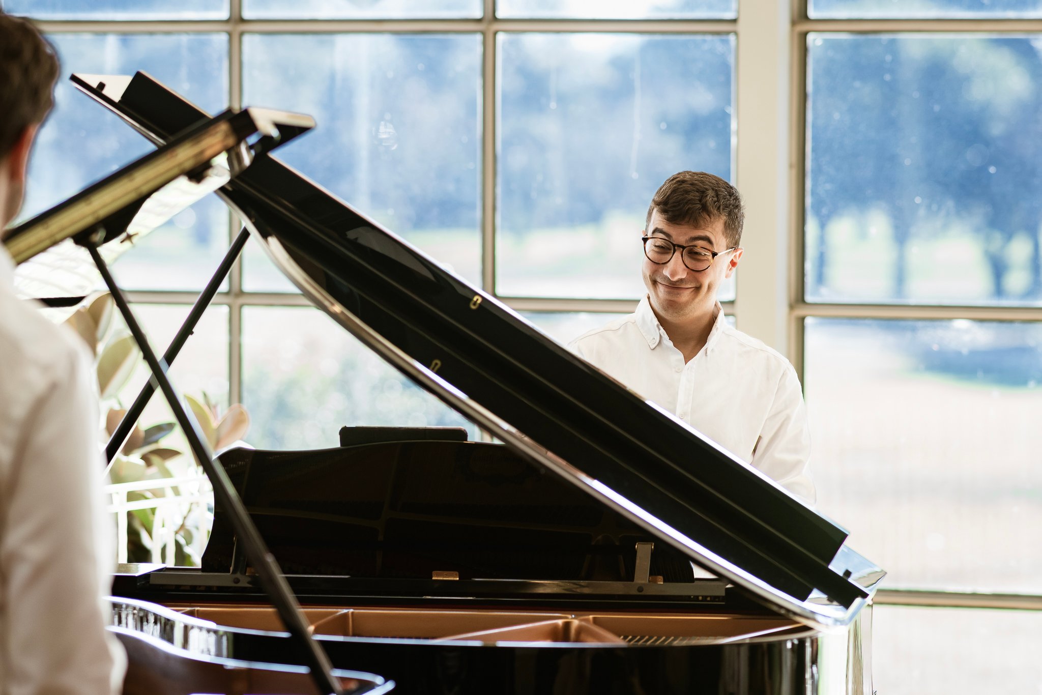 Jayson Gillham and Iyad Sughayer perform for Palestinian families