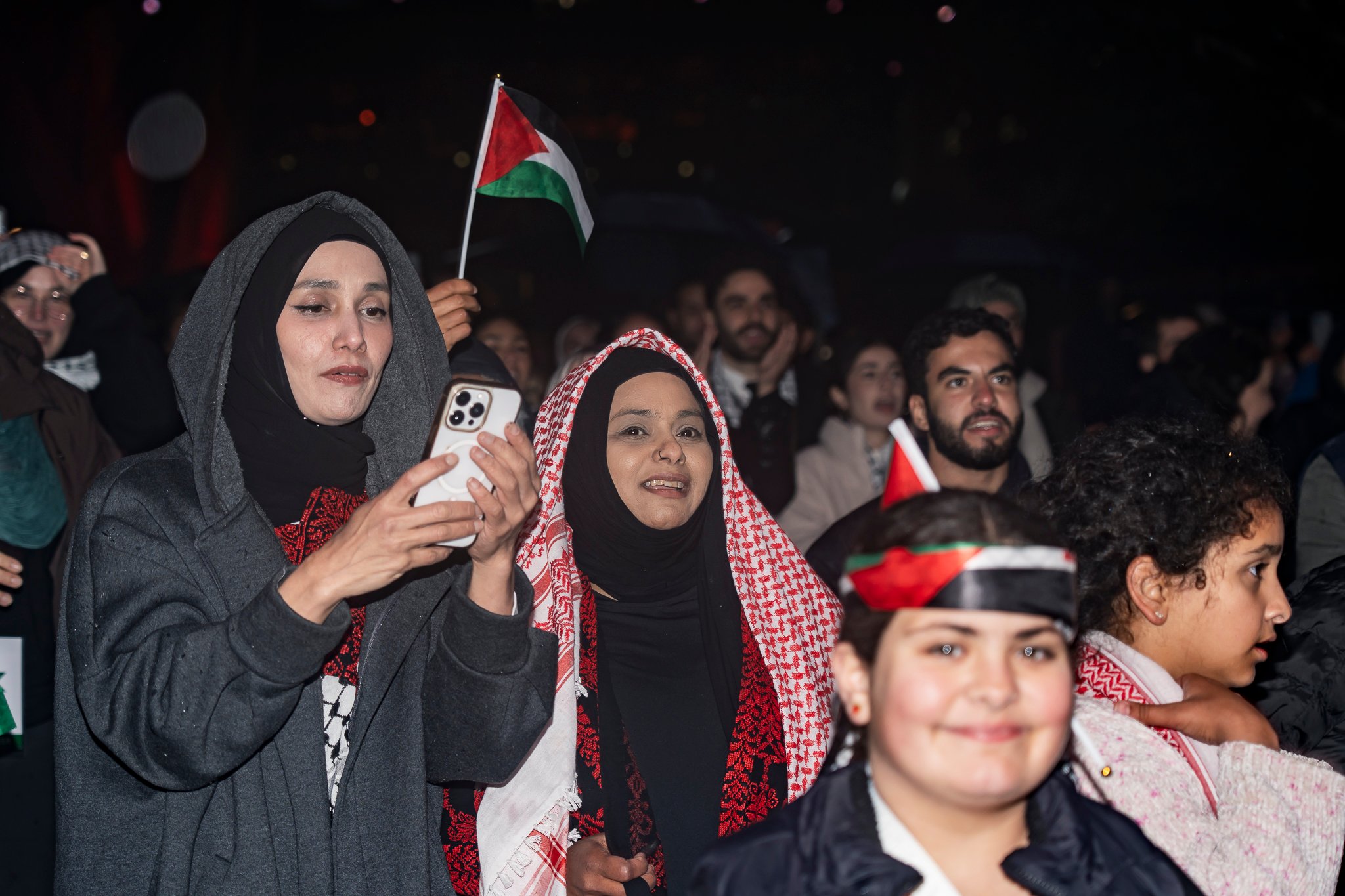 Crowds enjoying the performances at Palestine National Day 2025.