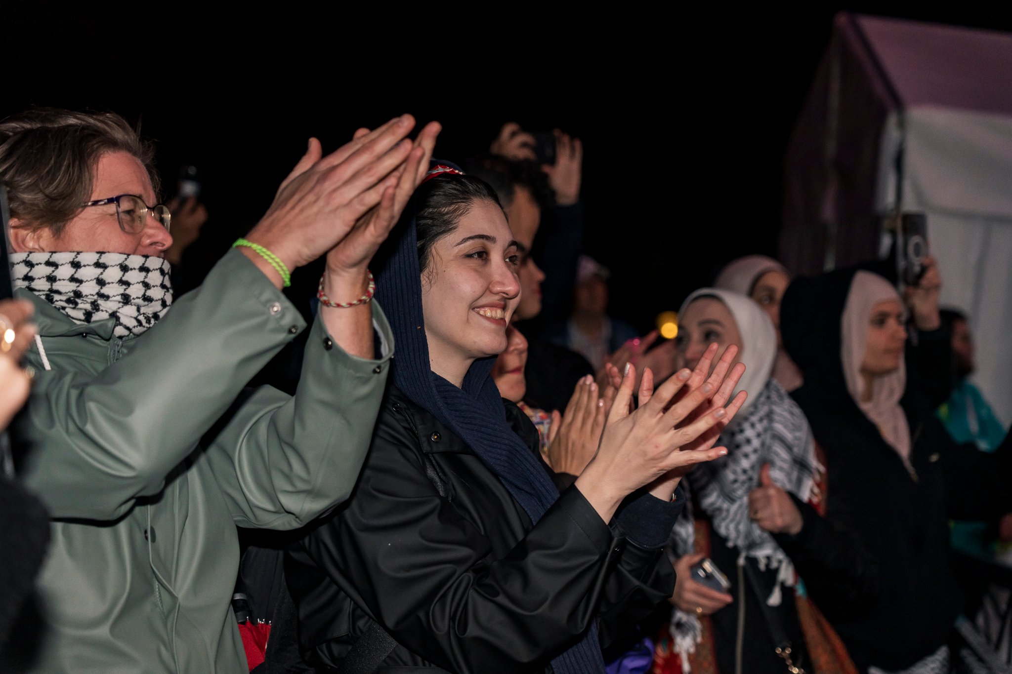Crowds enjoying the performances at Palestine National Day 2025.
