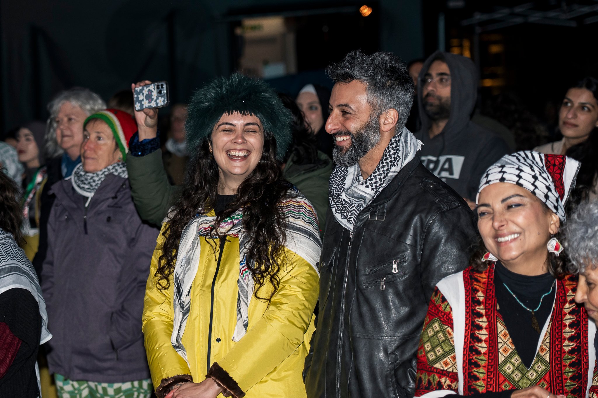 Crowds enjoying the performances at Palestine National Day 2025.
