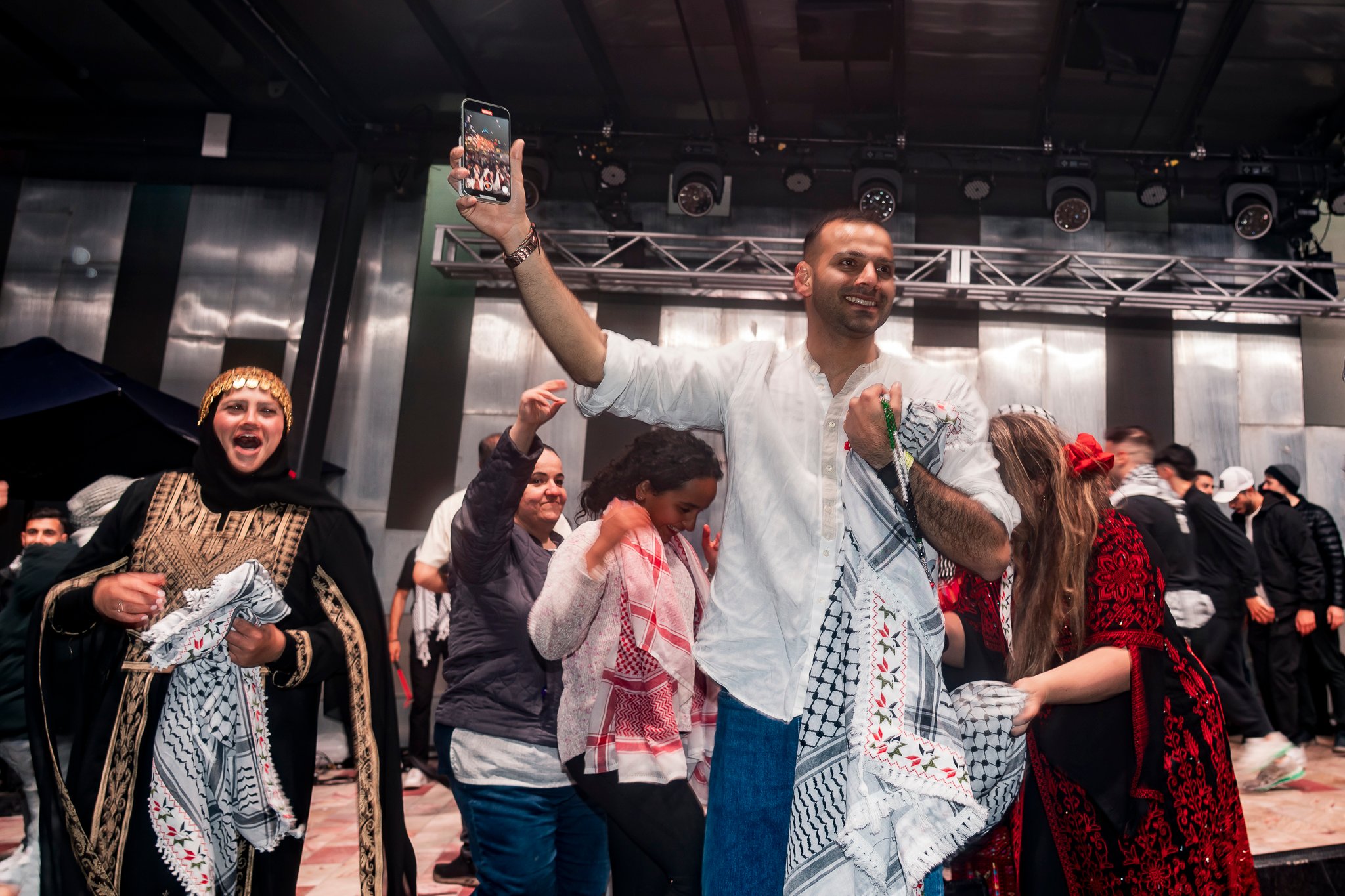 DJ Matab closes the event off as the crowd engages in dabke, both on the stage and in the audience.