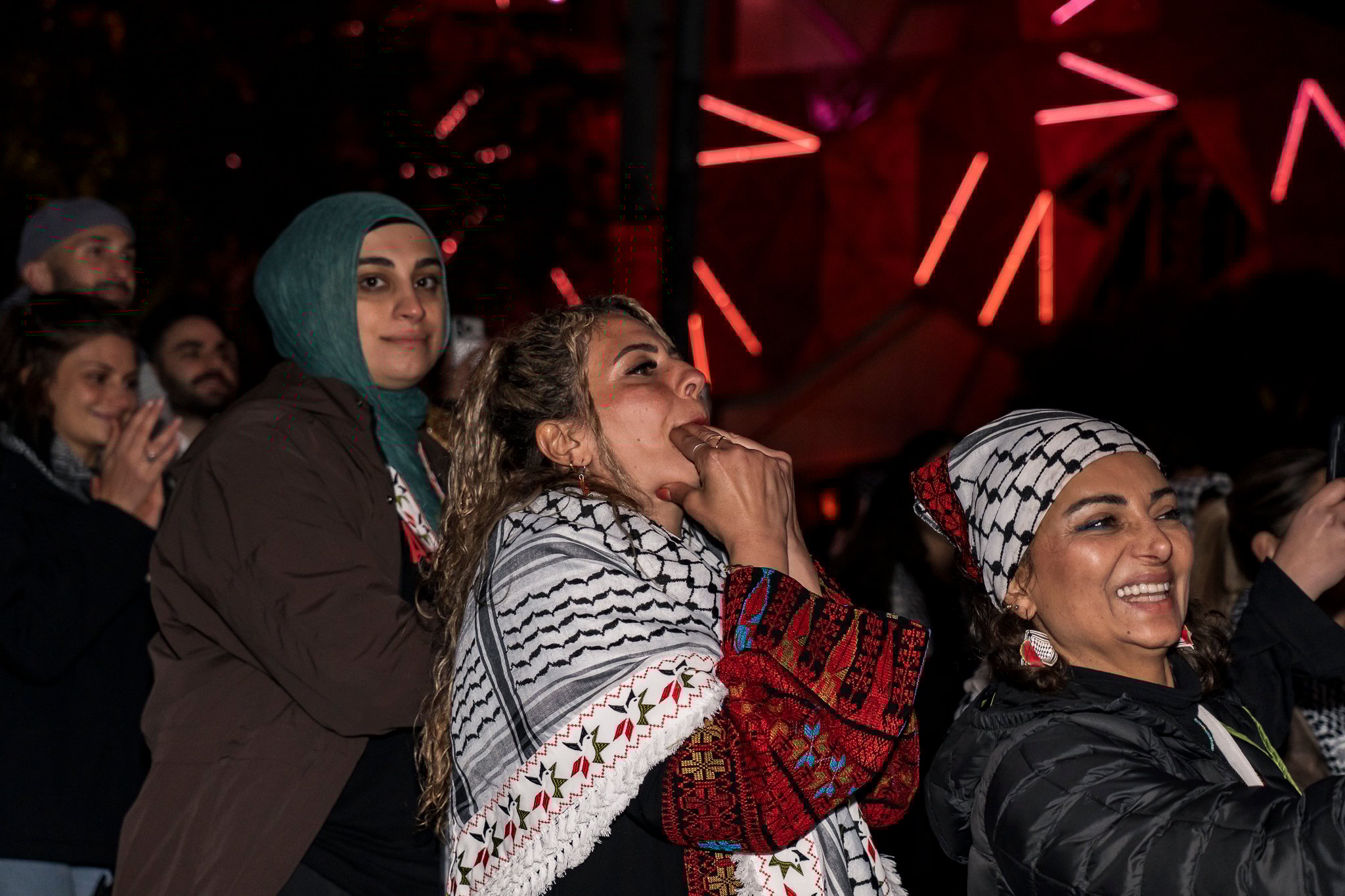 Crowds enjoying the performances at Palestine National Day 2025.