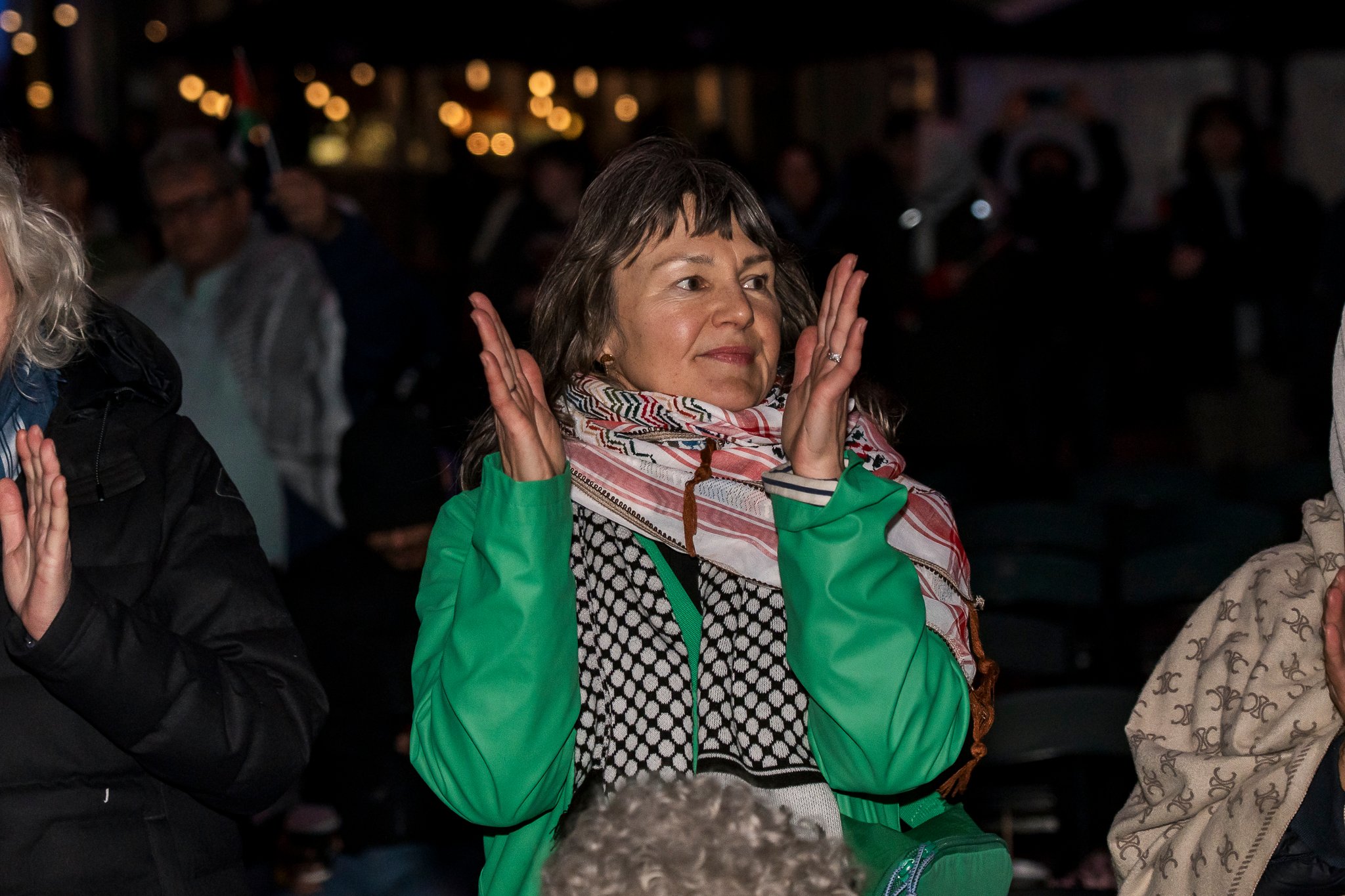 Crowds enjoying the performances at Palestine National Day 2025.