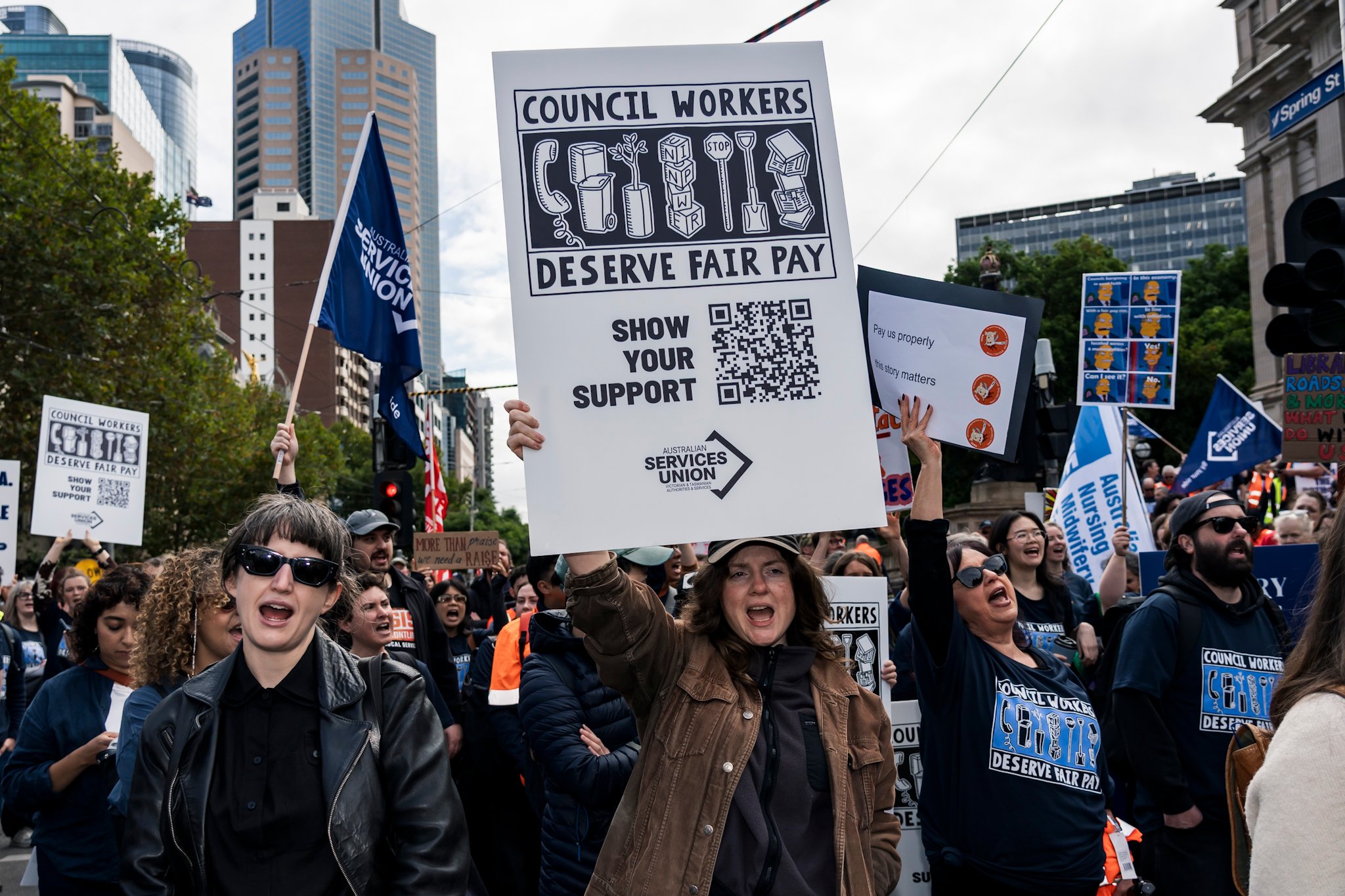 Council workers' strike action