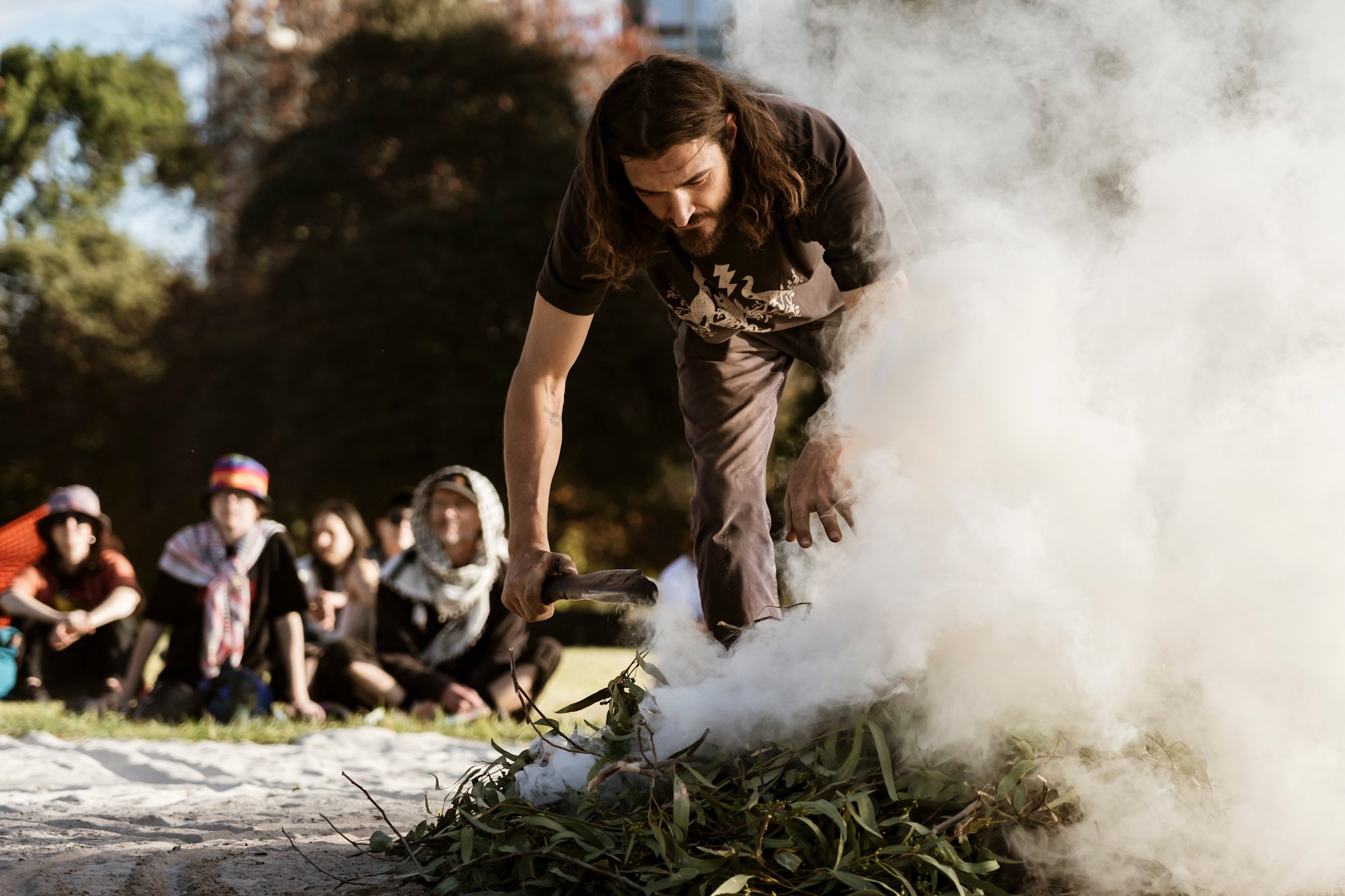 Camp Sovereignty smoking ceremony