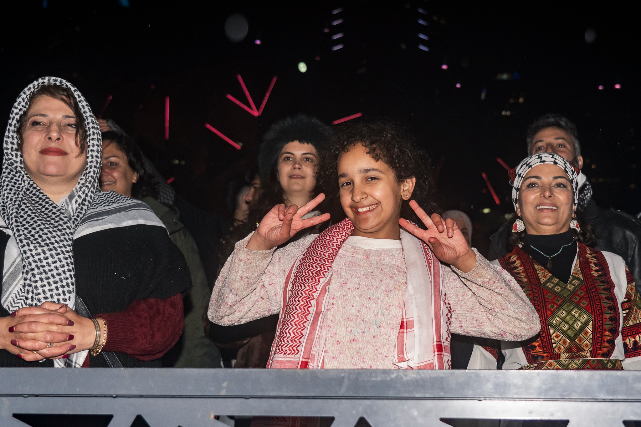 Crowds enjoying the performances at Palestine National Day 2025.
