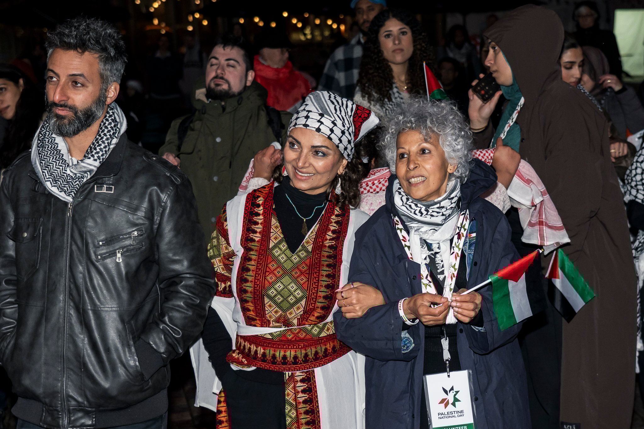 Crowds enjoying the performances at Palestine National Day 2025.