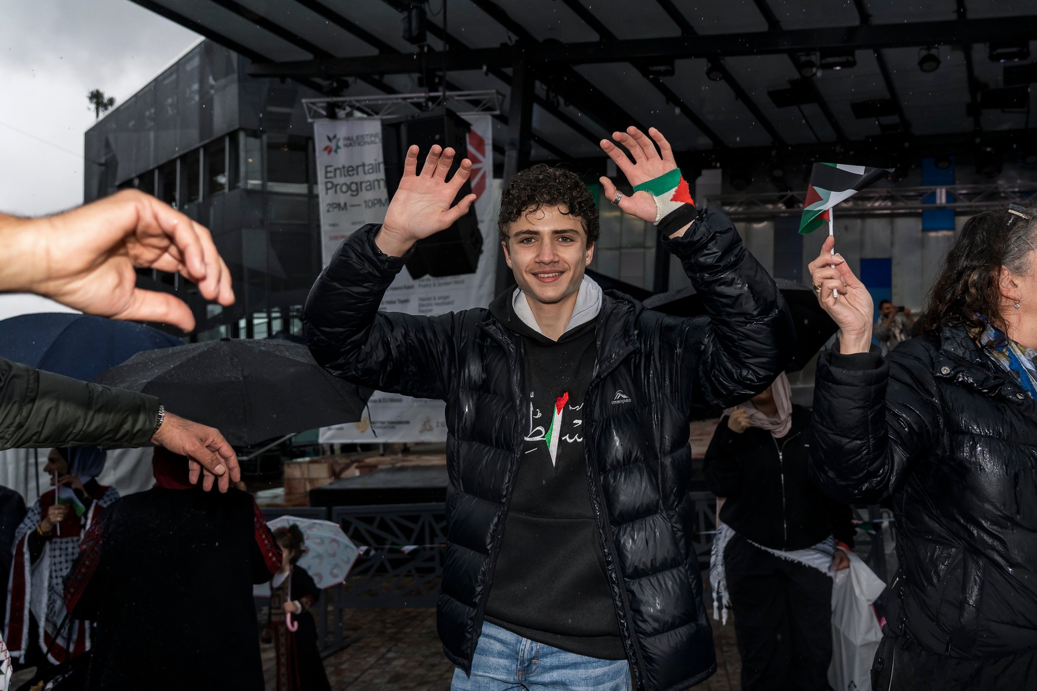 Crowds enjoying the performances at Palestine National Day 2025.