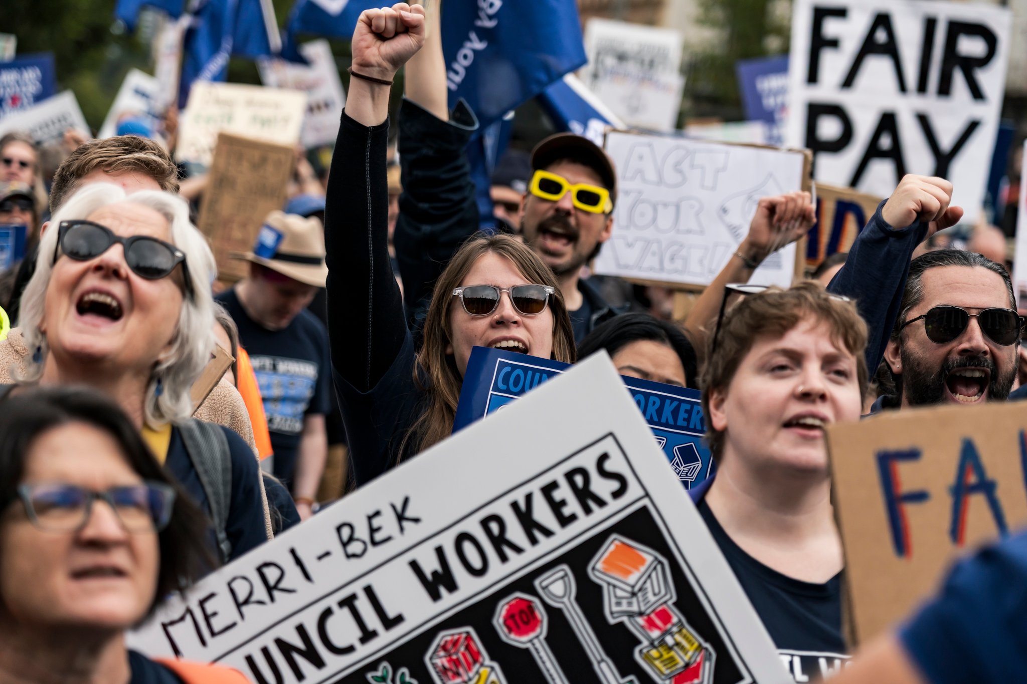 Council workers' strike action