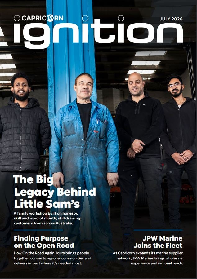 Our photograph as used on the front cover of Capricorn Society's Ignition magazine - its monthly member publication.